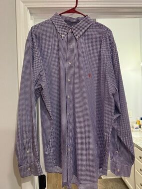 Ralph Lauren Purple Gingham Button-Down Dress Shirt